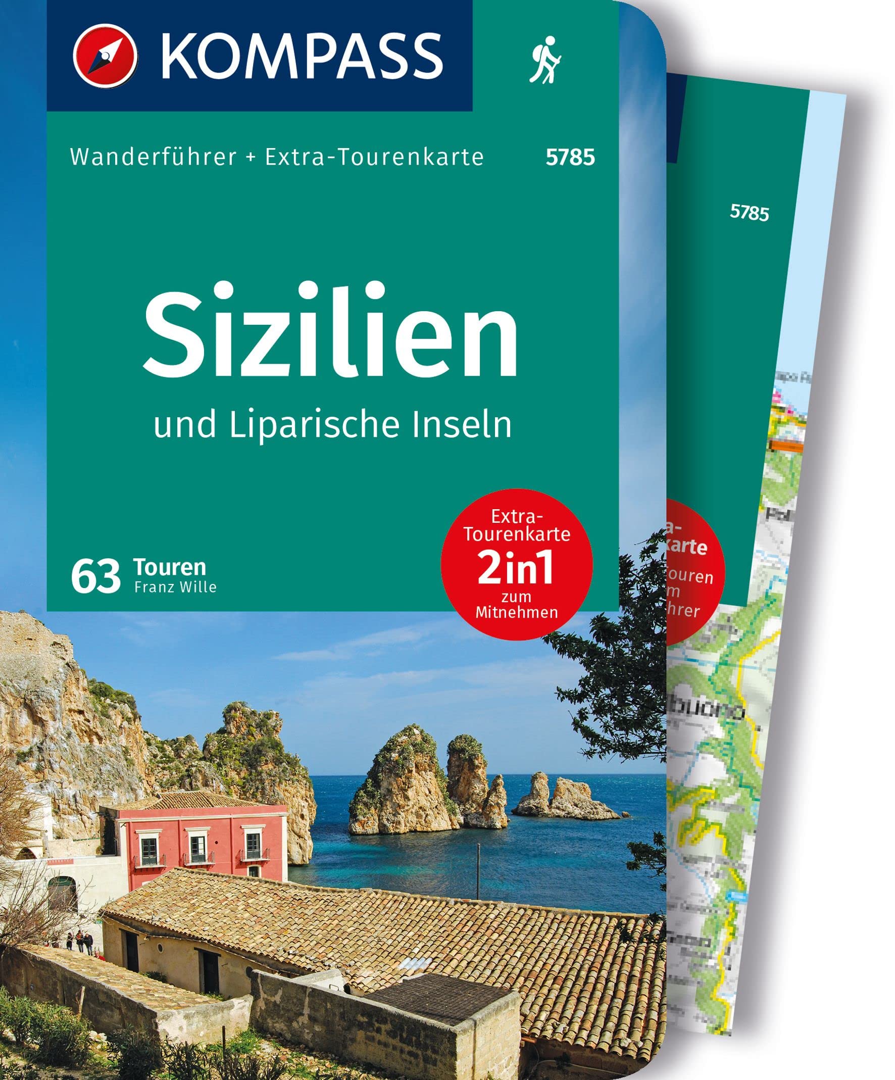 Online bestellen: Wandelgids 5785 Wanderführer Sizilien und Liparische Inseln - Sicilie | Kompass