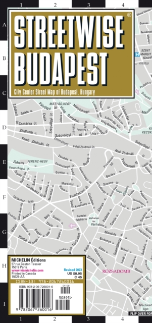 Online bestellen: Stadsplattegrond Streetwise Budapest | Michelin