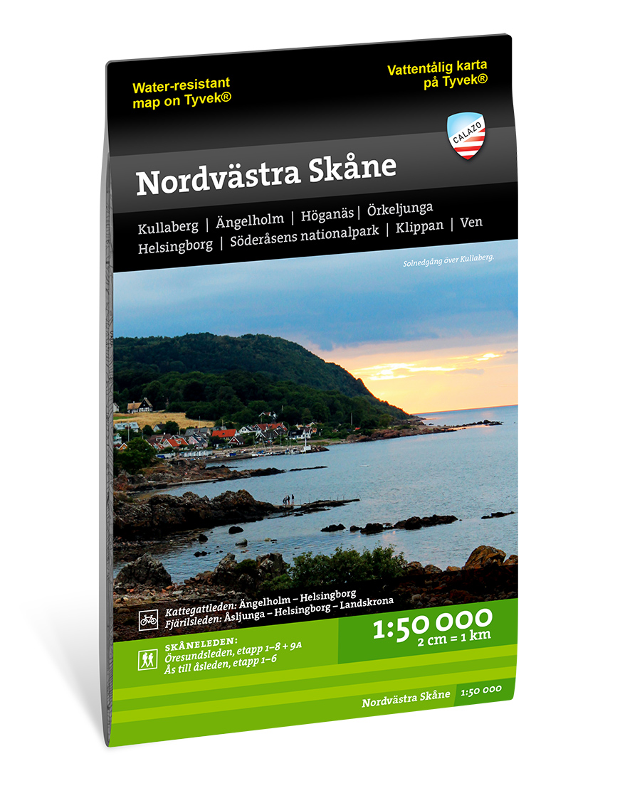 Online bestellen: Wandelkaart - Fietskaart Terrängkartor Skåne Nordvästra - Skane noordwest | Calazo