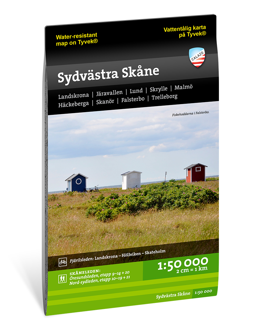 Online bestellen: Wandelkaart - Fietskaart Terrängkartor Skåne Sydvästra - Skane zuidwest | Calazo