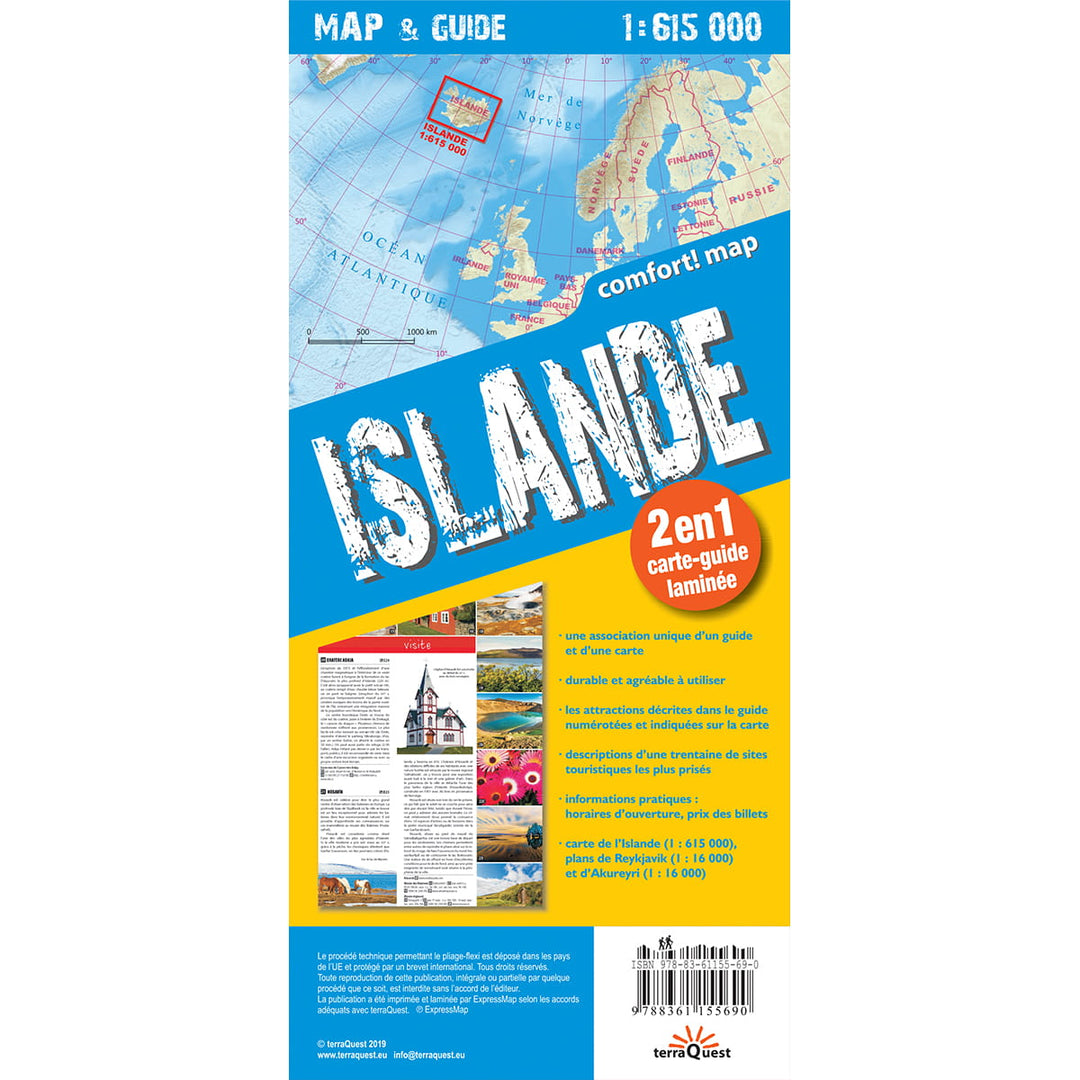 Online bestellen: Wegenkaart - landkaart Map & Guide ijsland / Islande | TerraQuest