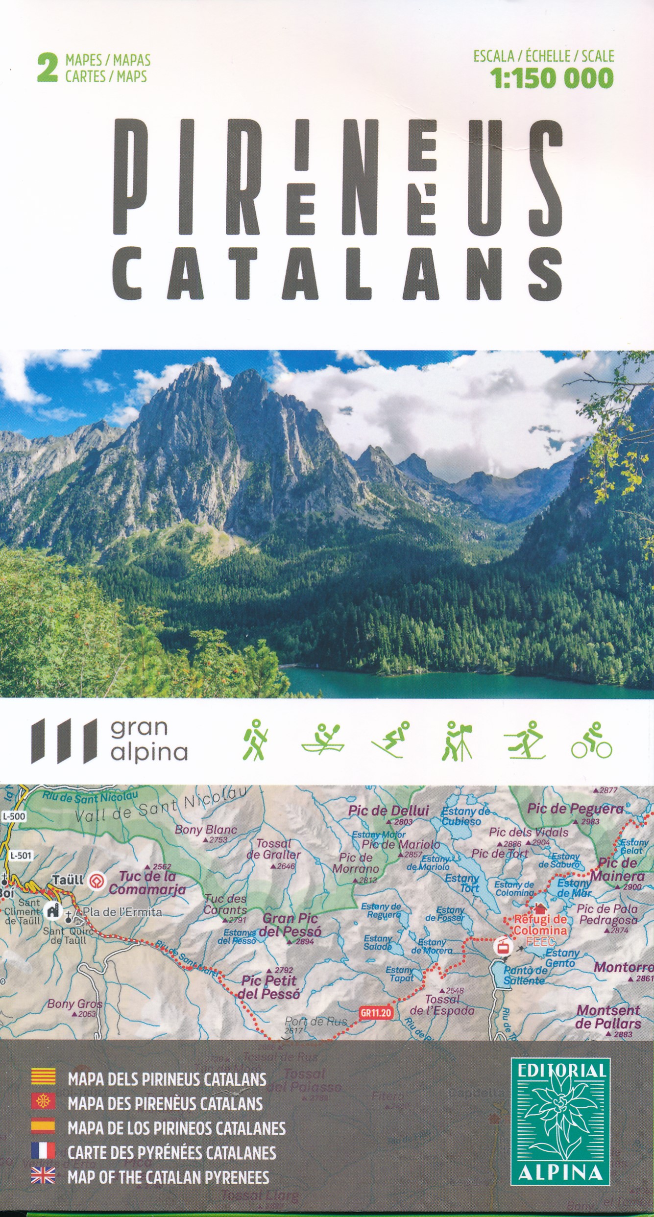 Online bestellen: Wegenkaart - landkaart - Fietskaart Pireneus Catalans - Catalaanse Pyreneeen | Editorial Alpina