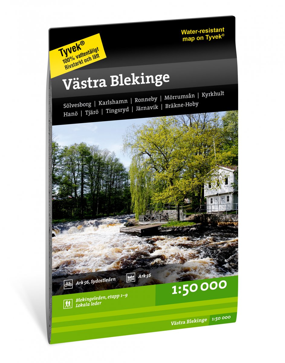 Online bestellen: Wandelkaart - Fietskaart Terrängkartor Blekinge Västra - west Blekinge | Calazo