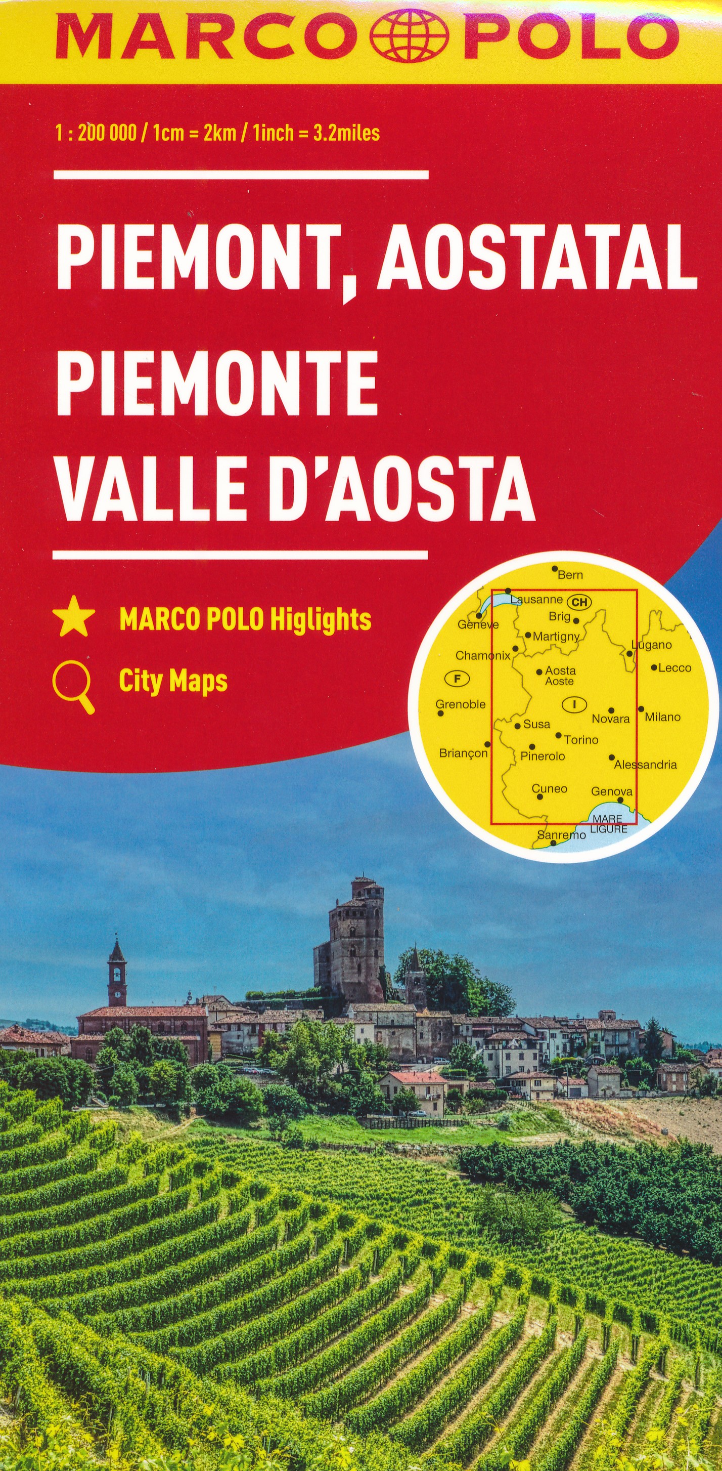 Online bestellen: Wegenkaart - landkaart 01 Piemont - Aostatal - Aosta dal | Marco Polo