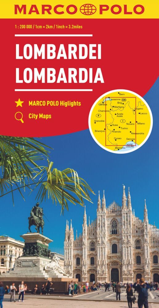 Online bestellen: Wegenkaart - landkaart 02 Lombardei - Lombardije | Marco Polo