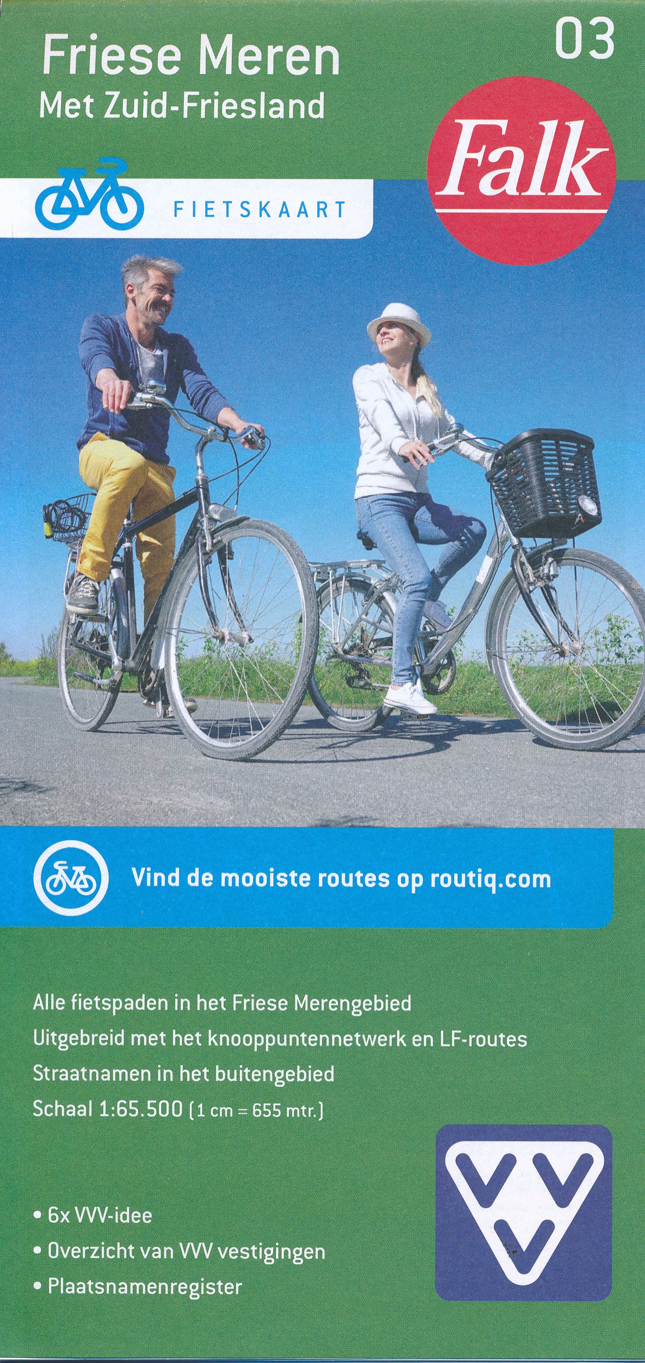 Online bestellen: Fietskaart 03 Friese Meren met Zuid-Friesland | Falk