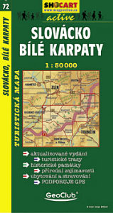 Shocart 72 SLOVÁCKO - BÍLÉ KARPATY - Grenze Slowakei - Weiße Karpaten / Wandelkaart Tsjechie |