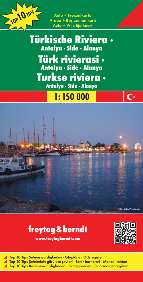 Wegenkaart - landkaart Turkse riviera -Antalya-Side-Alanya | Freytag & Berndt de zwerver