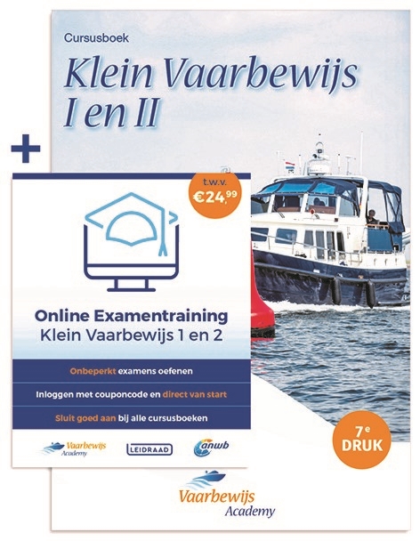 Online bestellen: Watersport handboek Vaarbewijs Academy Cursusboek Klein Vaarbewijs I en II + Online Examentraining | Hollandia
