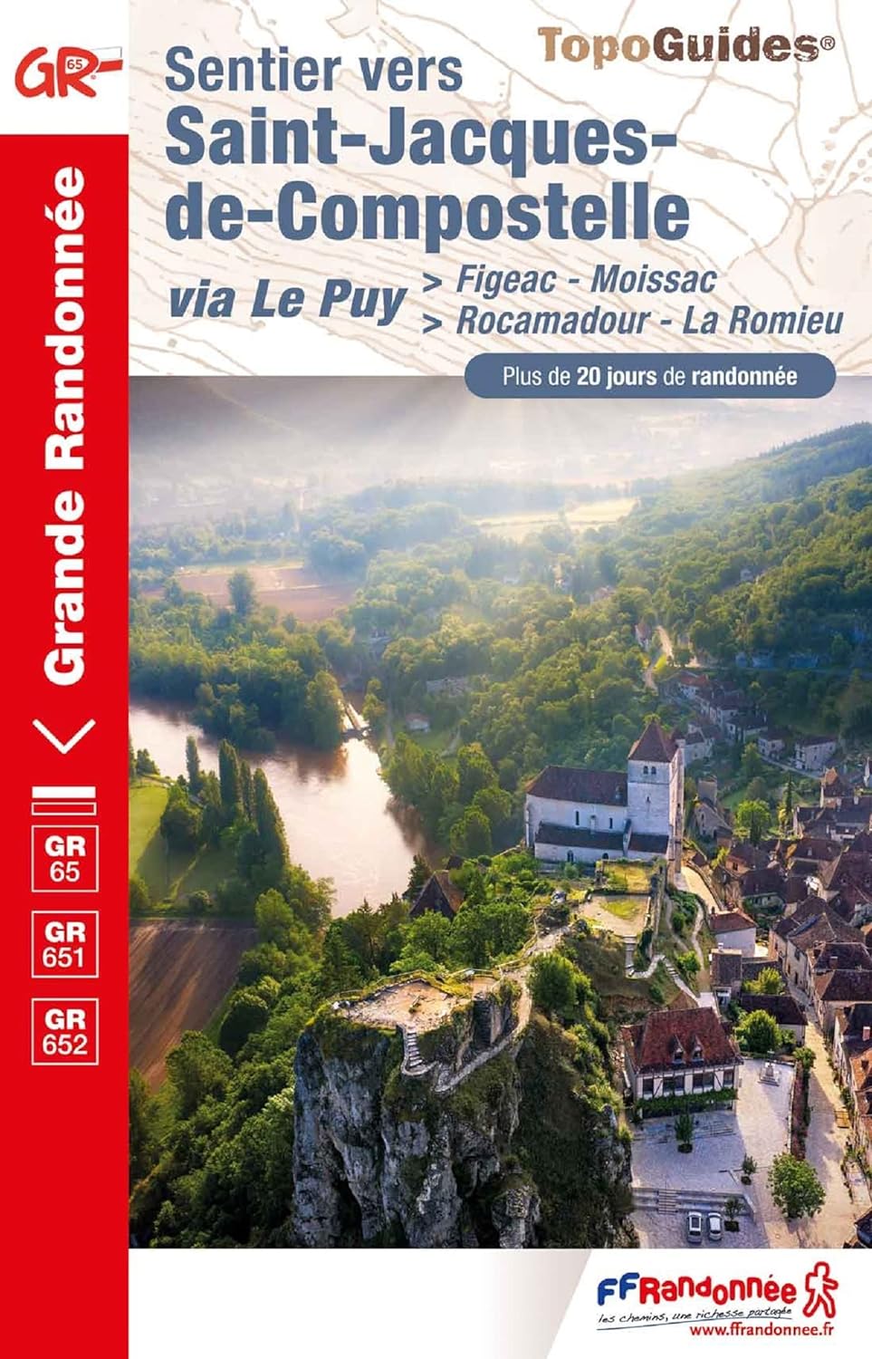 Online bestellen: Wandelgids - Pelgrimsroute 652 Saint-Jacques-de-Compostelle via Le Puy: Figeac - Moissac GR65 - GR651 - GR652 | FFRP