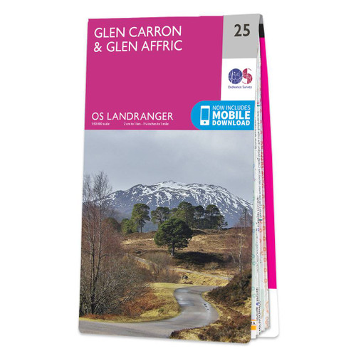 Online bestellen: Wandelkaart - Topografische kaart 025 Landranger Glen Carron & Glen Affric | Ordnance Survey