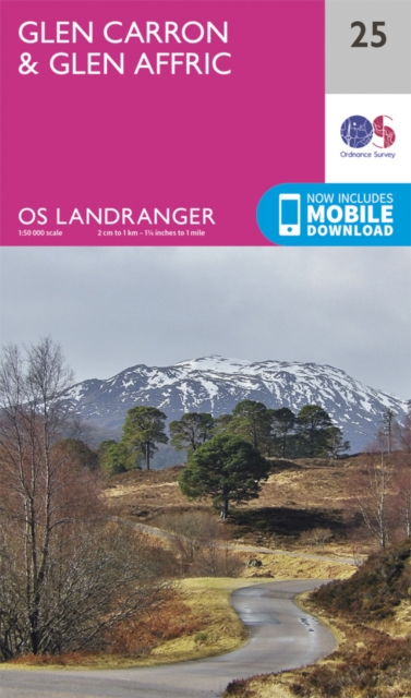 Online bestellen: Wandelkaart - Topografische kaart 025 Landranger Glen Carron & Glen Affric | Ordnance Survey