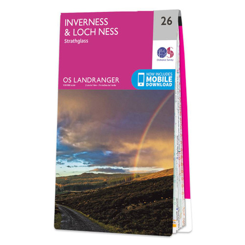Online bestellen: Wandelkaart - Topografische kaart 026 Landranger Inverness & Loch Ness, Strathglass | Ordnance Survey