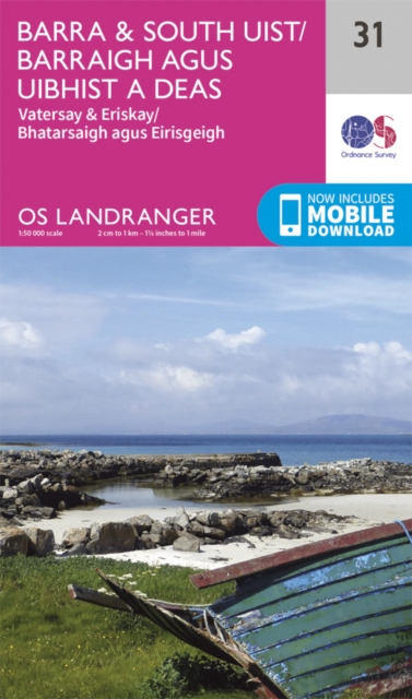 Online bestellen: Wandelkaart - Topografische kaart 031 Landranger Barra & South Uist, Vatersay & Eriskay | Ordnance Survey