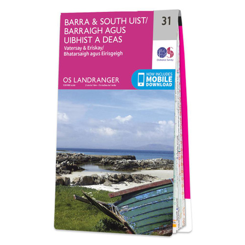 Online bestellen: Wandelkaart - Topografische kaart 031 Landranger Barra & South Uist, Vatersay & Eriskay | Ordnance Survey