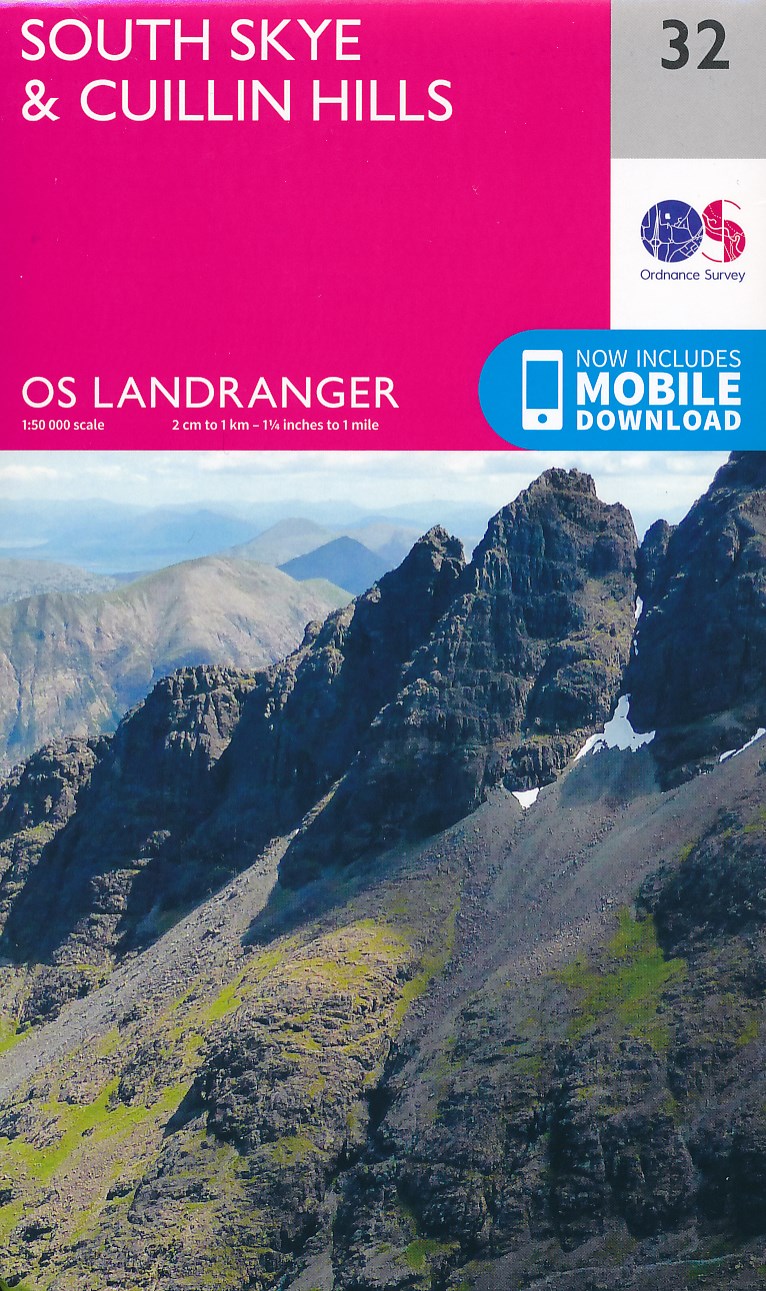 Online bestellen: Wandelkaart - Topografische kaart 032 Landranger South Skye & Cuillin Hills | Ordnance Survey