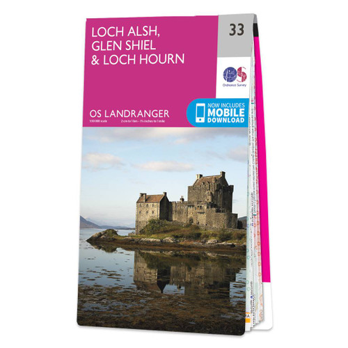 Online bestellen: Wandelkaart - Topografische kaart 033 Landranger Loch Alsh, Glen Shiel & Loch Hourn | Ordnance Survey
