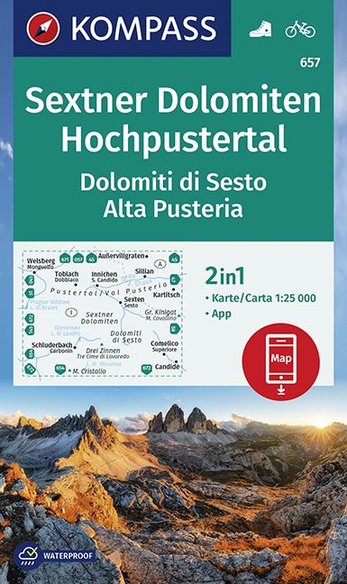 Wandelkaart 657 Sextner Dolomiten -…