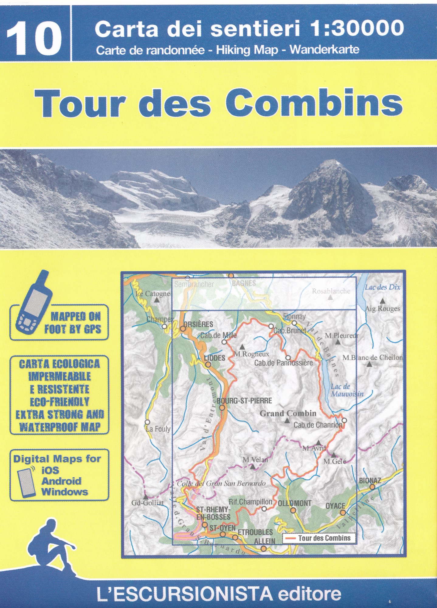Online bestellen: Wandelkaart 10T Tour des Combins | L'Escursionista editore