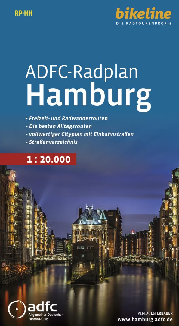 Online bestellen: Fietskaart Bikeline Radkarte ADFC radplan Hamburg | Esterbauer