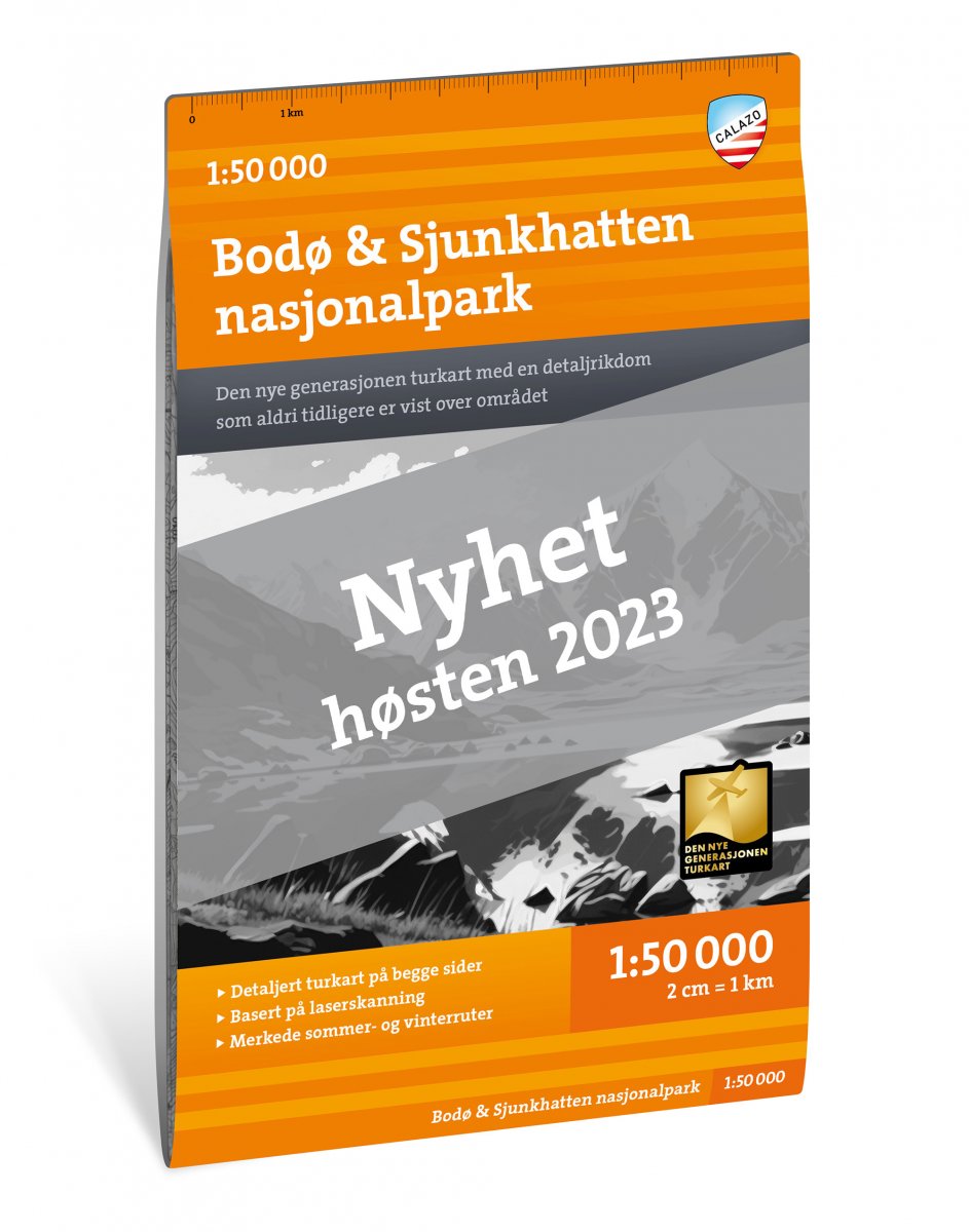 Online bestellen: Wandelkaart Turkart Bodø og Sjunkhatten Nasjonalpark | Calazo