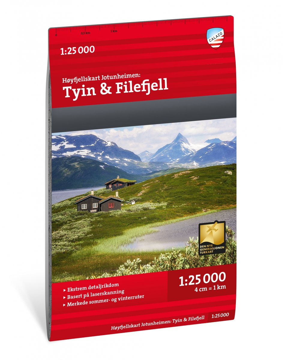 Online bestellen: Wandelkaart Hoyfjellskart Jotunheimen: Tyin & Filefjell | Calazo