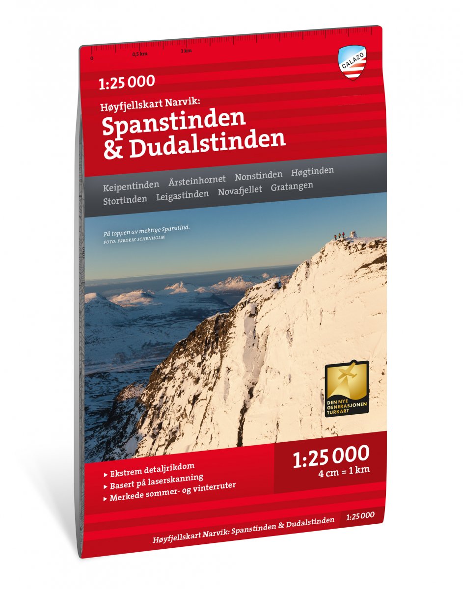 Online bestellen: Wandelkaart Hoyfjellskart Narvik: Spanstinden - Dudalstinden | Calazo