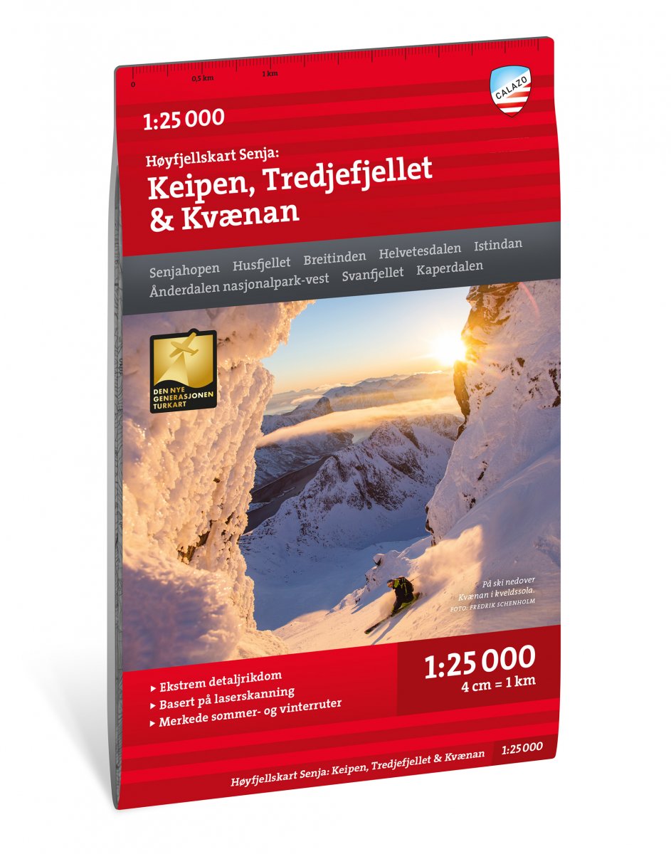 Online bestellen: Wandelkaart Hoyfjellskart Senja: Keipen, Tredjefjellet & Kvænan | Calazo