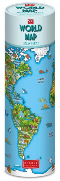 Kinderpuzzel - Legpuzzel World Map Legpuzzel | 500 Stukjes | Robert Fr