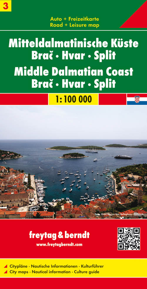 Online bestellen: Wegenkaart - landkaart 03 Dalmatische Kust Brac - Hvar - Split | Freytag & Berndt