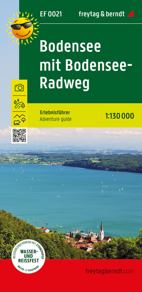 Online bestellen: Wegenkaart - landkaart EF0021 Bodensee mit Bodensee-Radweg, Erlebnisführer | Freytag & Berndt