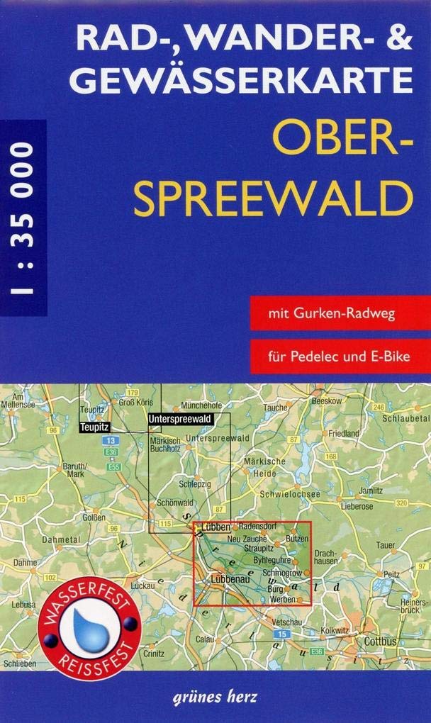 Online bestellen: Wandelkaart Oberspreewald | Grunes Herz