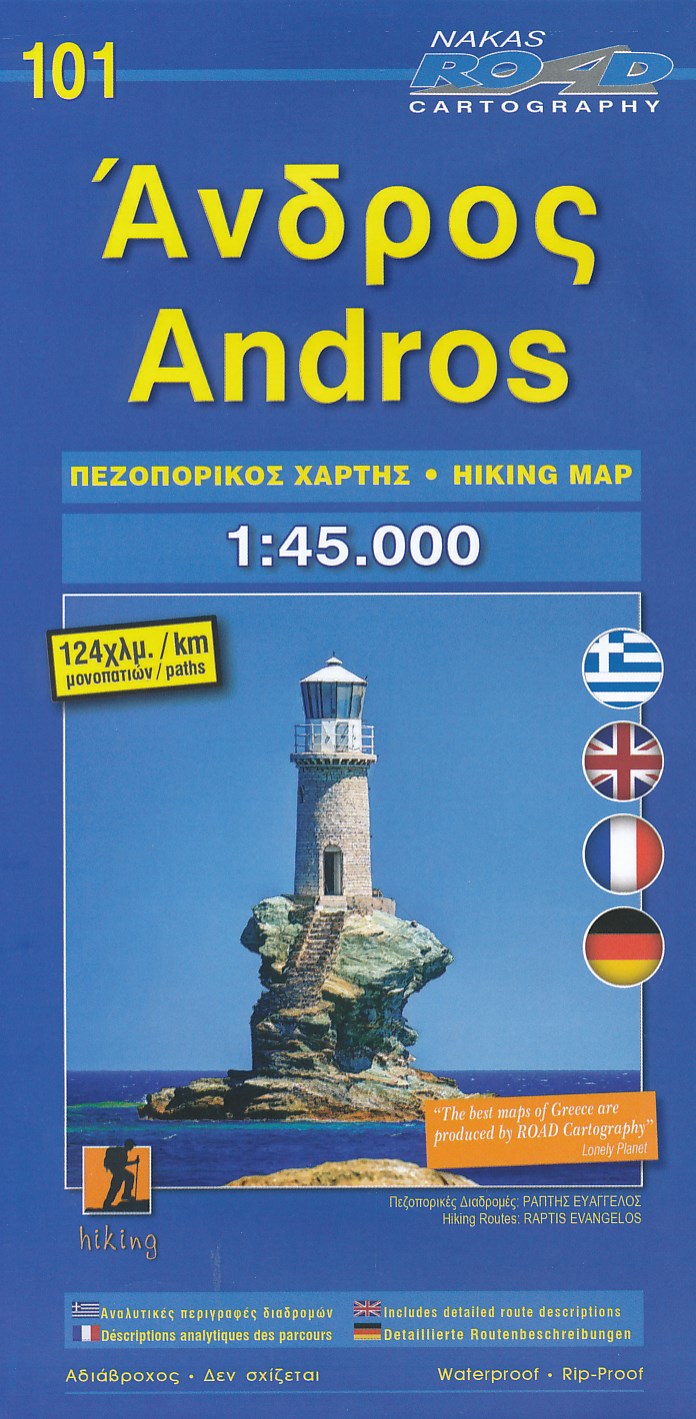 Online bestellen: Wegenkaart - landkaart 101 Andros | Road Editions