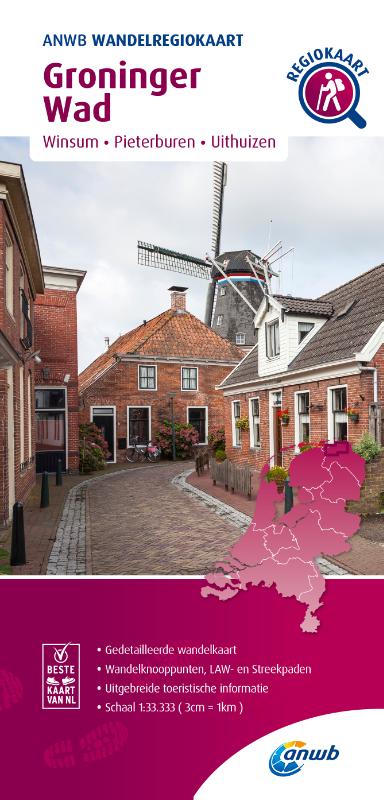 Online bestellen: Wandelkaart Wandelregiokaart Groninger Wad | ANWB Media