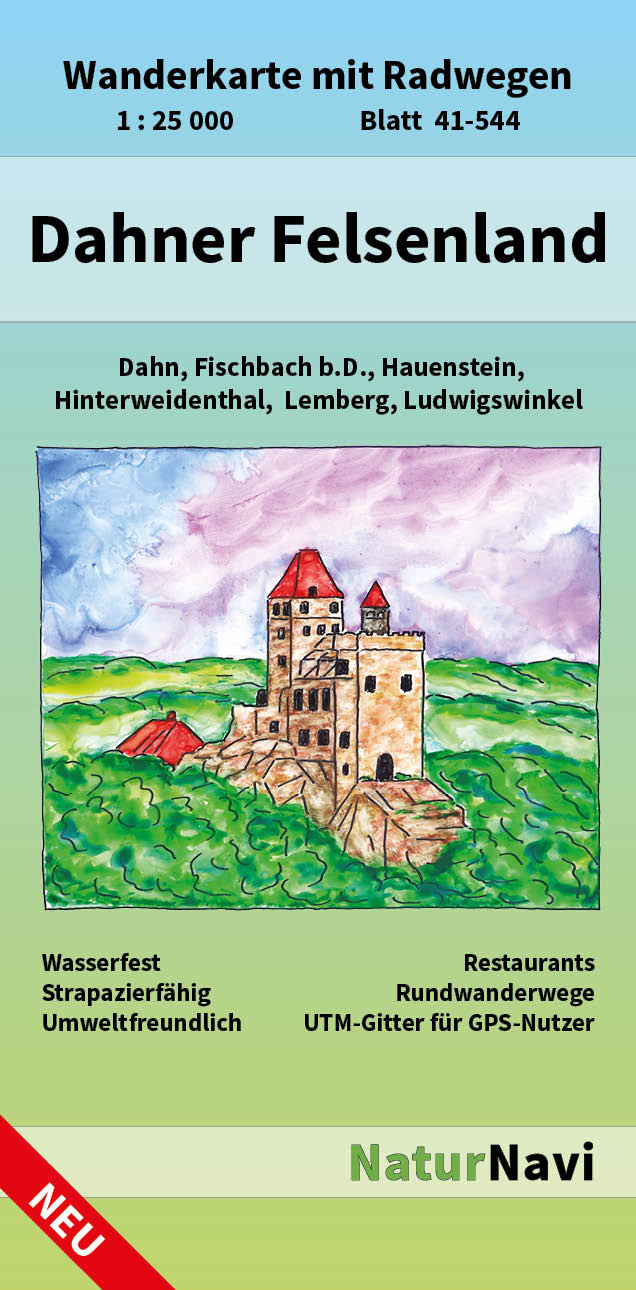 Online bestellen: Wandelkaart 41-544 Dahner Felsenland | NaturNavi