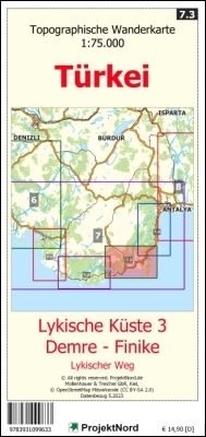 Online bestellen: Wegenkaart - landkaart 7.3 Lykische Küste 3 | Projekt Nord
