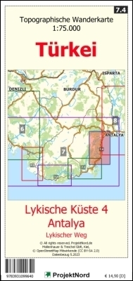 Online bestellen: Wegenkaart - landkaart Lykische Küste 4 | Projekt Nord