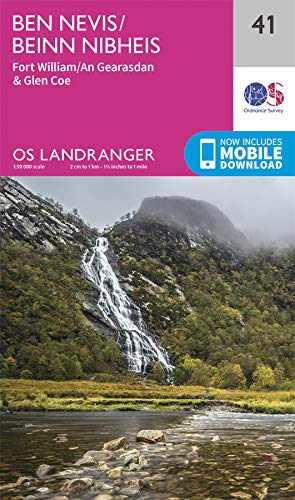 Online bestellen: Wandelkaart - Topografische kaart 041 Landranger Ben Nevis, Fort William & Glen Coe | Ordnance Survey