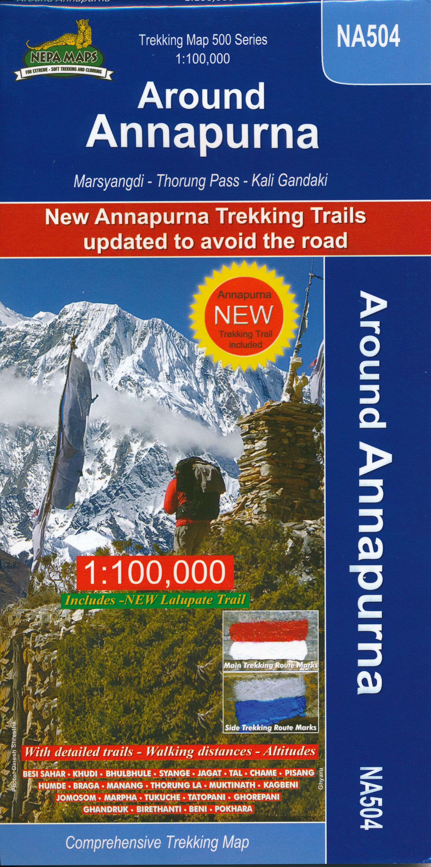 Online bestellen: Wandelkaart NA504 Trekking map Around Annapurna | Himalayan Maphouse
