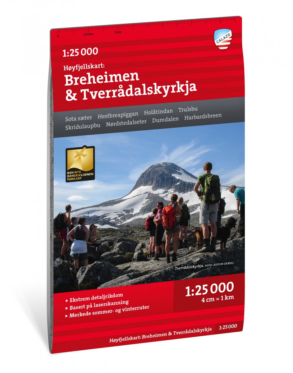 Online bestellen: Wandelkaart Hoyfjellskart NO Breheimen - Tverrådalskyrkja | Calazo