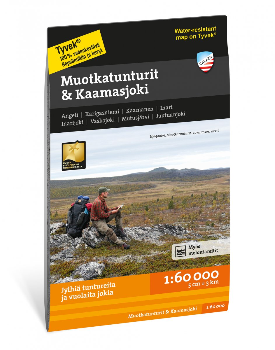 Online bestellen: Wandelkaart Fjällkartor 1:50.000 Muotkatunturit & Kaamasjoki | Finland | Calazo