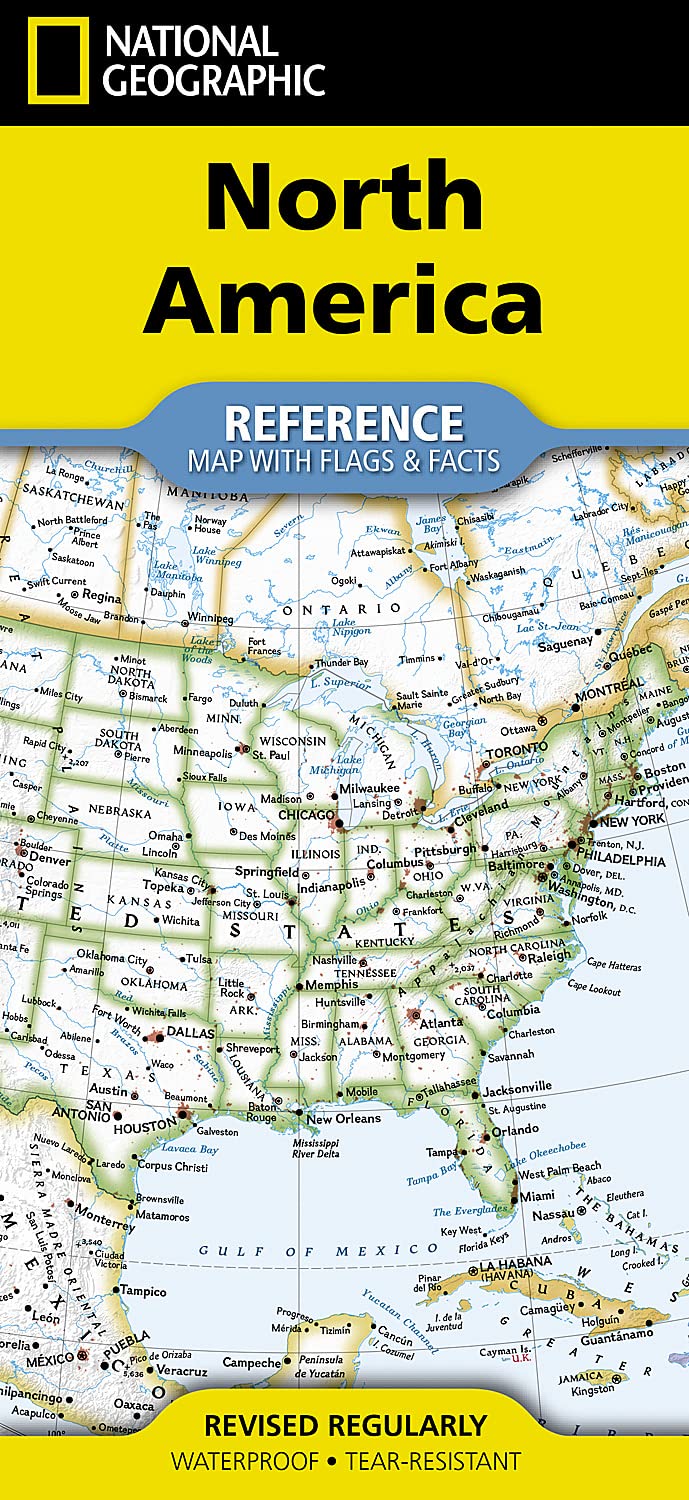 Online bestellen: Wegenkaart - landkaart North America - Noord Amerika | National Geographic