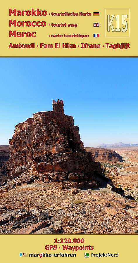 Online bestellen: Wegenkaart - landkaart K15 Marokko PN Amtoudi - Fam El Hisn - Ifrane - Taghjijt | Projekt Nord
