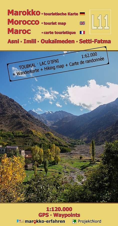 Online bestellen: Wegenkaart - landkaart L11 Marokko PN Asni - Imlil - Oukaïmeden - Setti-Fatma | Projekt Nord