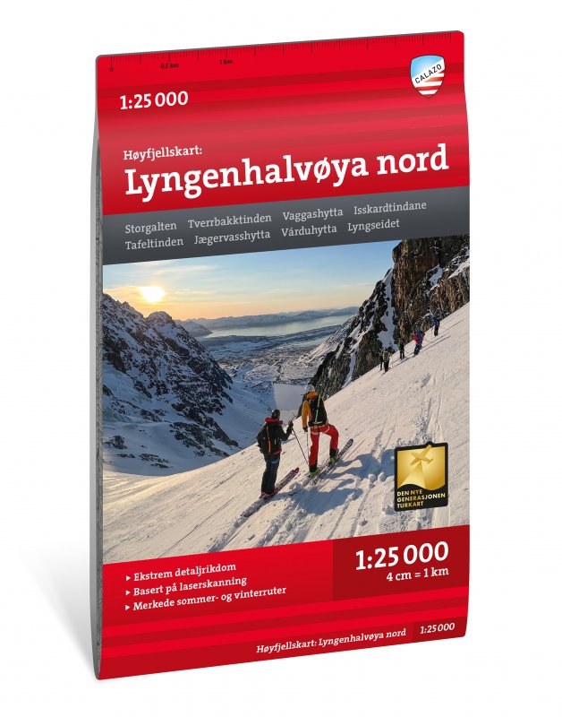 Online bestellen: Wandelkaart Hoyfjellskart Lyngenhalvøya nord | Noorwegen | Calazo