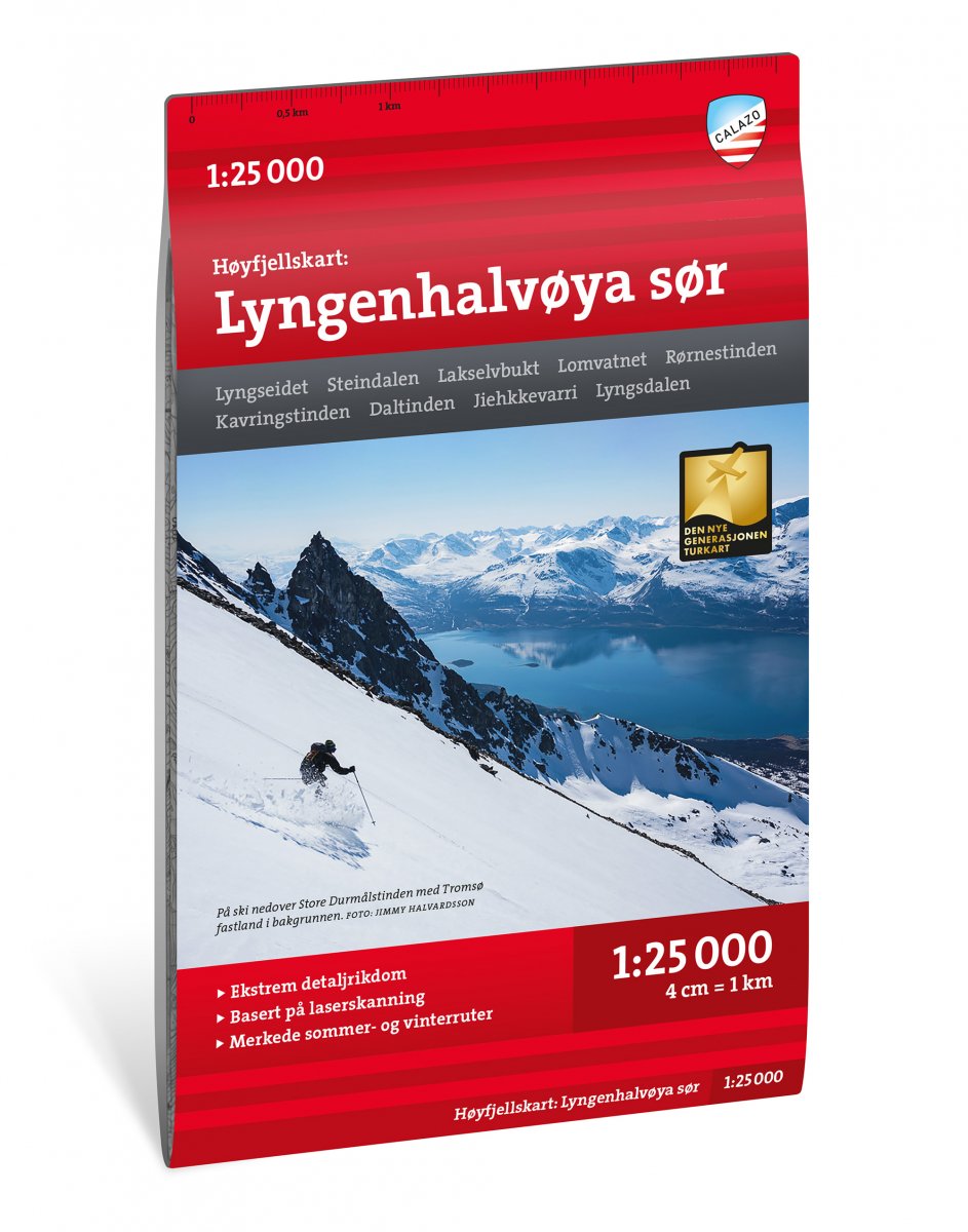 Online bestellen: Wandelkaart Hoyfjellskart Lyngenhalvøya Sud | Noorwegen | Calazo