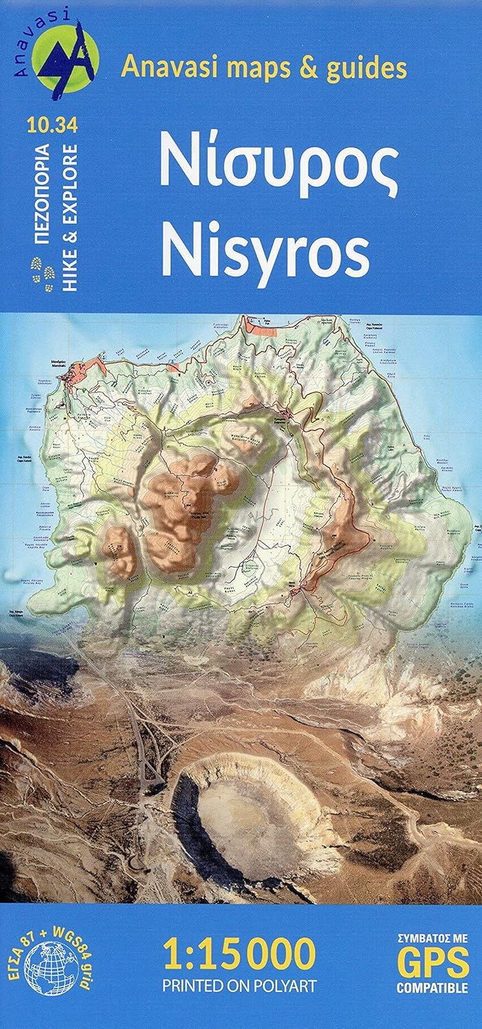 Online bestellen: Wandelkaart Nisyros | Anavasi