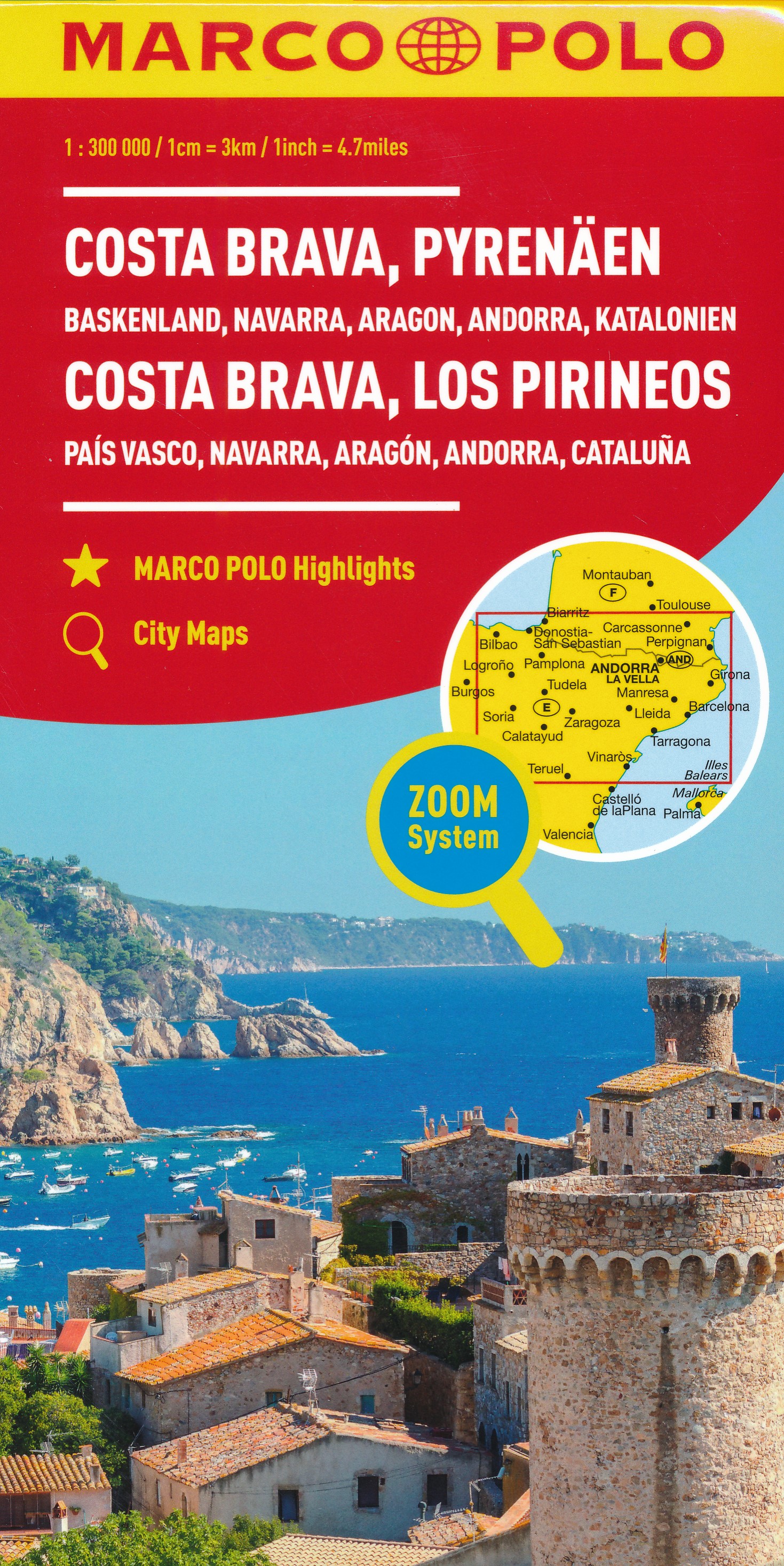 Online bestellen: Wegenkaart - landkaart Costa Brava - Pyreneen - Baskenland | Marco Polo