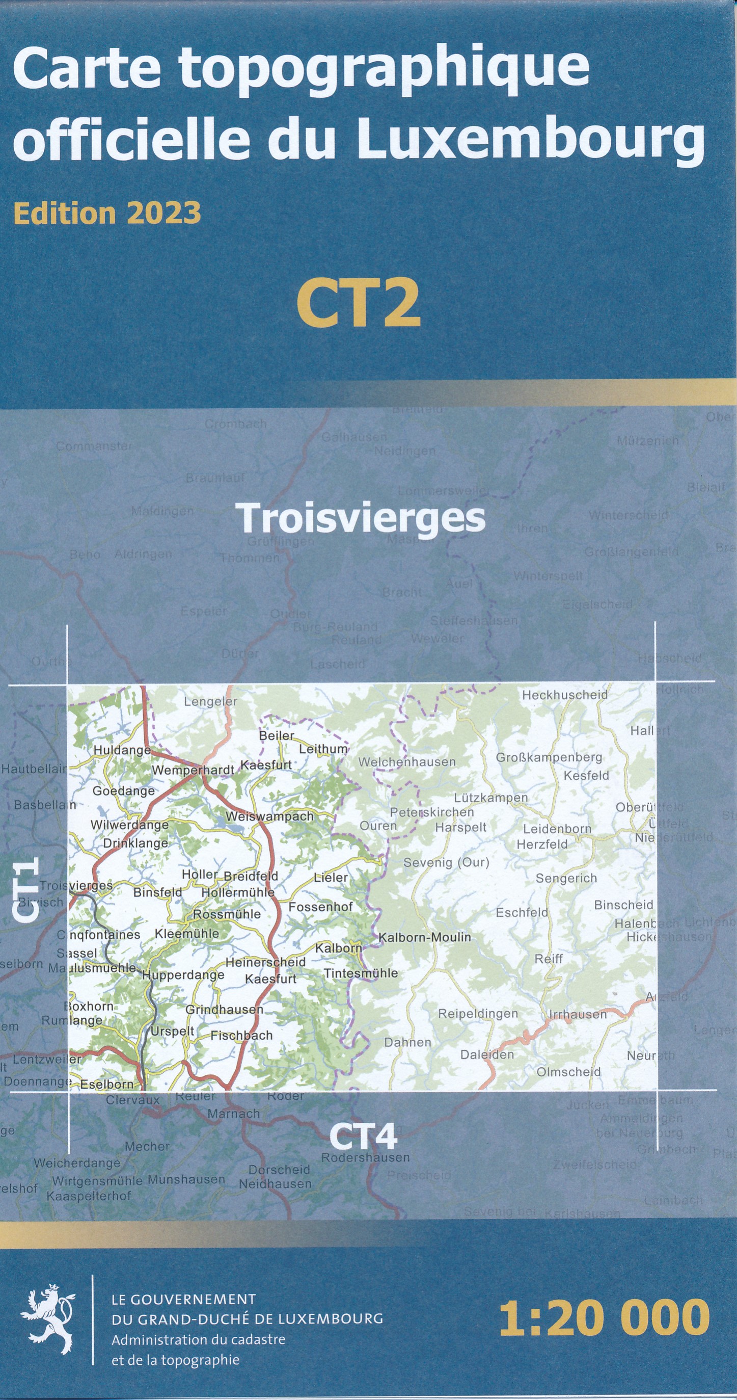 Online bestellen: Topografische kaart - Wandelkaart 2 CT LUX Troisverges | Topografische dienst Luxemburg