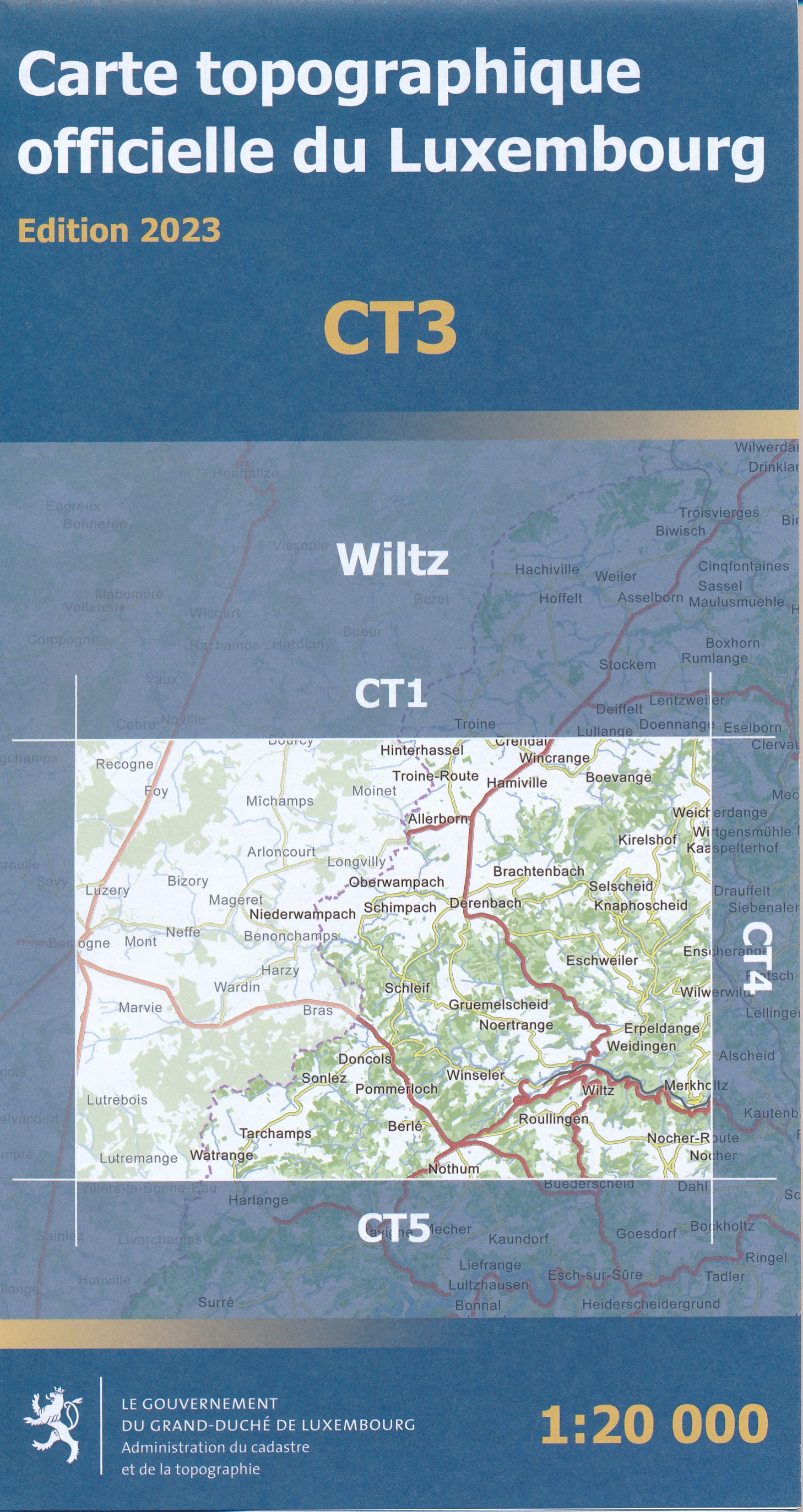 Online bestellen: Topografische kaart - Wandelkaart 3 CT LUX Wiltz | Topografische dienst Luxemburg